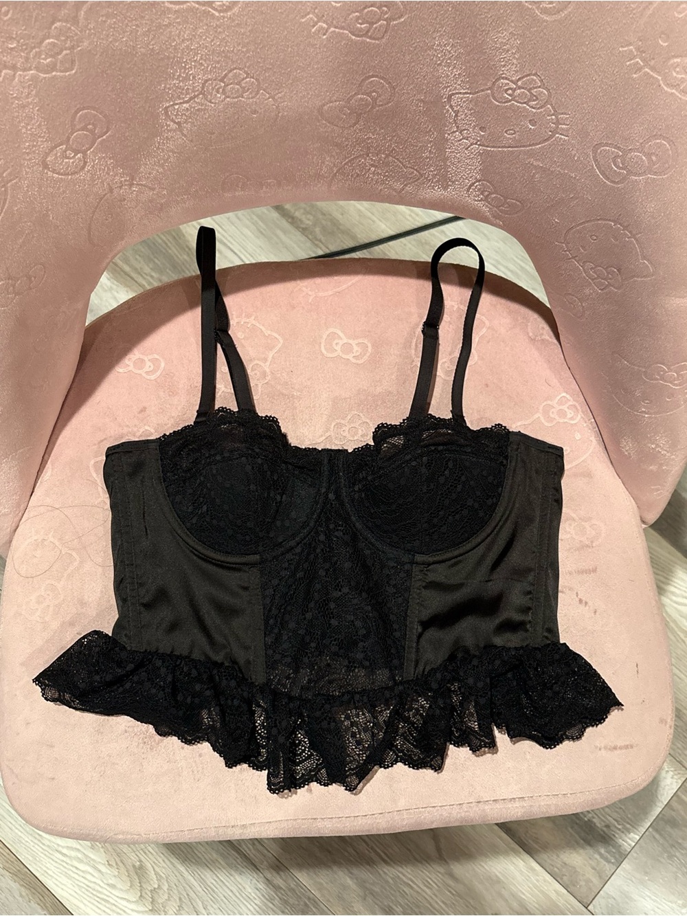 Black Lace Bustier Crop Top - Women Intimates & Sleepwear